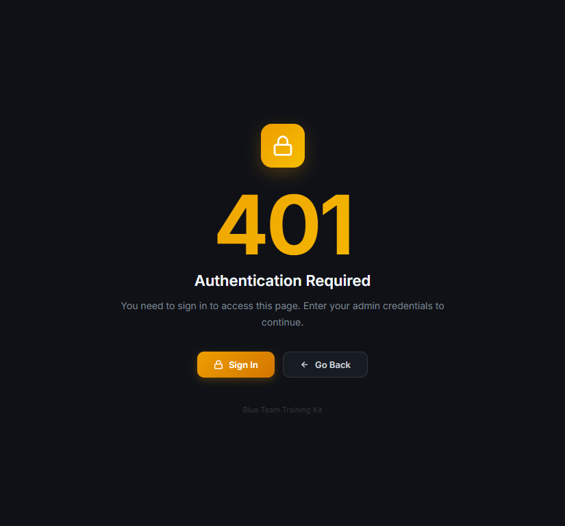 Blue Team Dashboard HTML page